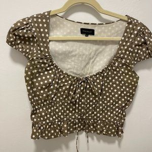 Majorelle Green Polka Dot Crop Top